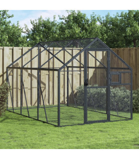 vidaXL Aviary Anthracite 1.79x3x1.85 m Aluminium