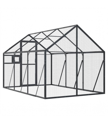 vidaXL Aviary Anthracite 1.79x3x1.85 m Aluminium