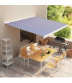 vidaXL Awning Top Sunshade Canvas Blue & White 400x300 cm