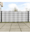 vidaXL Balcony Screens 10 pcs White 255x19 cm Poly Rattan