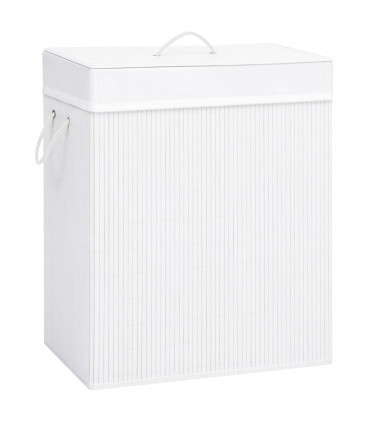 vidaXL Bamboo Laundry Basket White 83 L