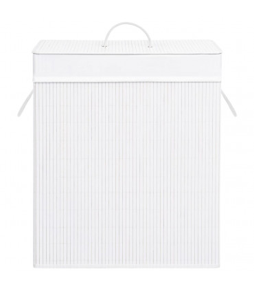 vidaXL Bamboo Laundry Basket White 83 L