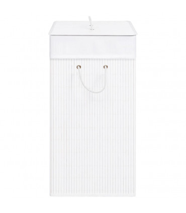 vidaXL Bamboo Laundry Basket White 83 L