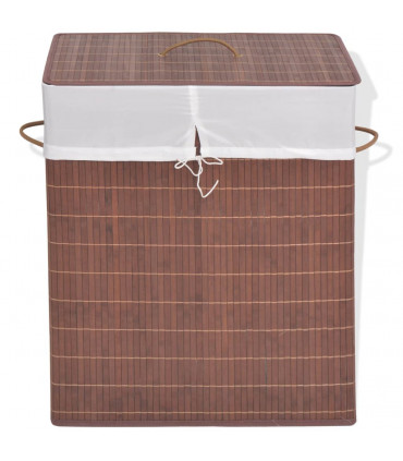 vidaXL Bamboo Laundry Bin Rectangular Brown