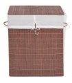 vidaXL Bamboo Laundry Bin Rectangular Brown