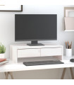 Monitor Stand White 50x27x15 cm Solid Wood Pine