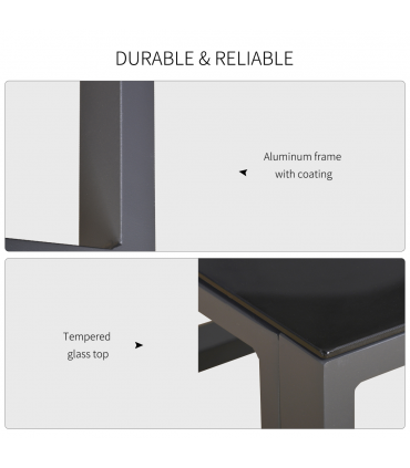 Outsunny 5-Piece Outdoor Patio Set Padded Cushion Coffee Table Aluminum Tube