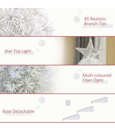 2.5FT Prelit Artificial Tabletop Christmas Tree with Fibre Table and Desk White