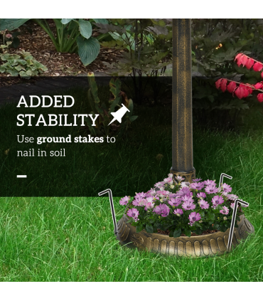 Outsunny 72cm Tall Bird Bath with Bird Decoration for Garden, Bronze Tone