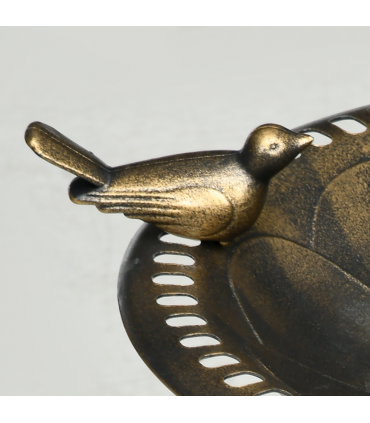 Outsunny 72cm Tall Bird Bath with Bird Decoration for Garden, Bronze Tone