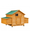 Outdoor Solid Fir Wood Pet House with Nesting Boxes & Weather Protection