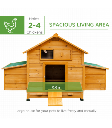 Outdoor Solid Fir Wood Pet House with Nesting Boxes & Weather Protection