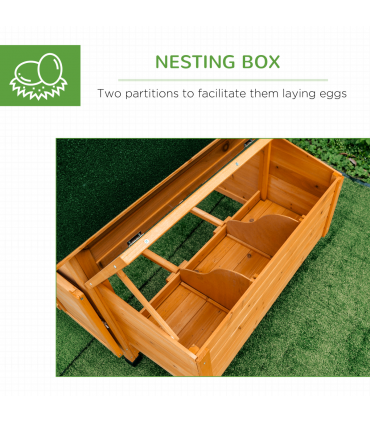 Outdoor Solid Fir Wood Pet House with Nesting Boxes & Weather Protection