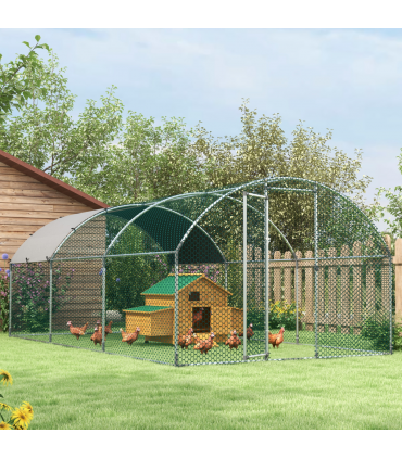 Outdoor Solid Fir Wood Pet House with Nesting Boxes & Weather Protection