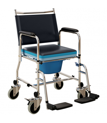 Versatile Commode Shower Chair Wheelchair with Footrest for Comfort