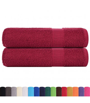 vidaXL Hand Towels 2 pcs Bordeaux 50x100 cm 360 gsm 100% Cotton