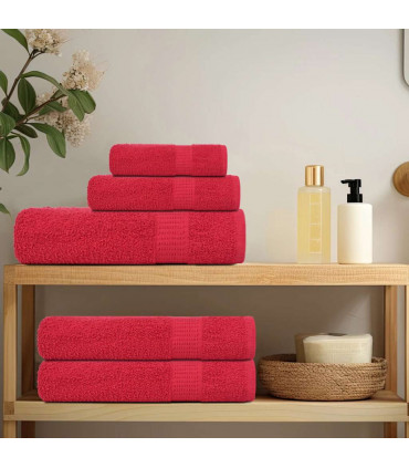 vidaXL 6 Piece Towel Set Red 360 gsm 100% Cotton