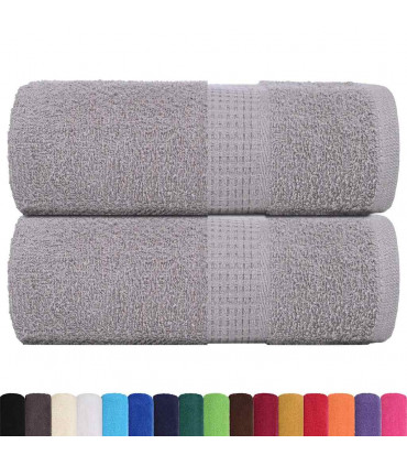 vidaXL Guest Towels 2 pcs Grey 30x50 cm 360 gsm 100% Cotton