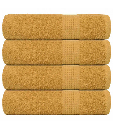 vidaXL Hand Towels 4 pcs Gold 50x100 cm 360 gsm 100% Cotton