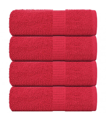 vidaXL Guest Towels 4 pcs Red 30x50 cm 360 gsm 100% Cotton