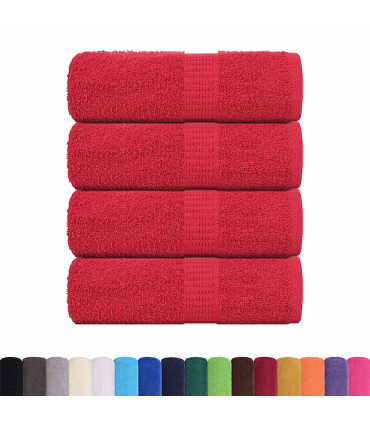 vidaXL Guest Towels 4 pcs Red 30x50 cm 360 gsm 100% Cotton