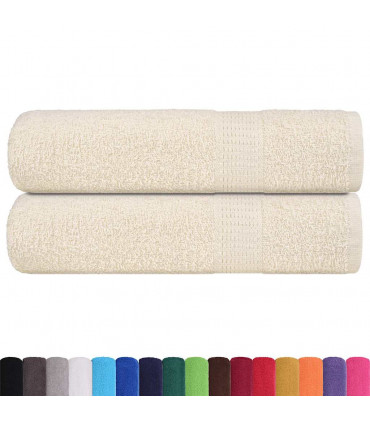 vidaXL Bath Towels 2 pcs Cream 100x150 cm 360 gsm 100% Cotton