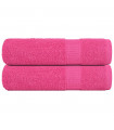 vidaXL Hand Towels 2 pcs Pink 50x100 cm 360 gsm 100% Cotton