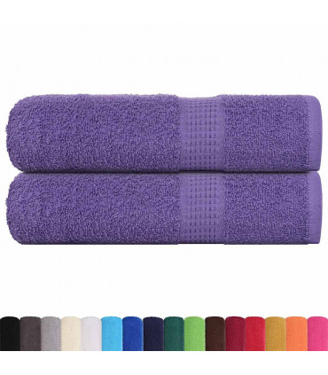 vidaXL Hand Towels 2 pcs Purple 50x100 cm 360 gsm 100% Cotton