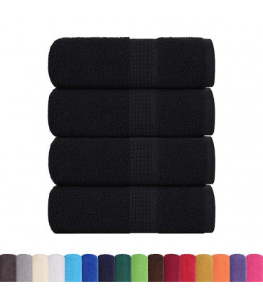 vidaXL Guest Towels 4 pcs Black 30x50 cm 360 gsm 100% Cotton