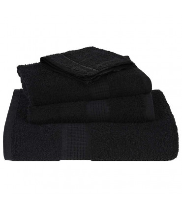 vidaXL Guest Towels 4 pcs Black 30x50 cm 360 gsm 100% Cotton