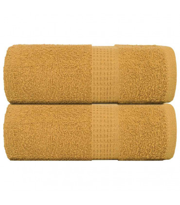 vidaXL Guest Towels 2 pcs Gold 30x50 cm 360 gsm 100% Cotton