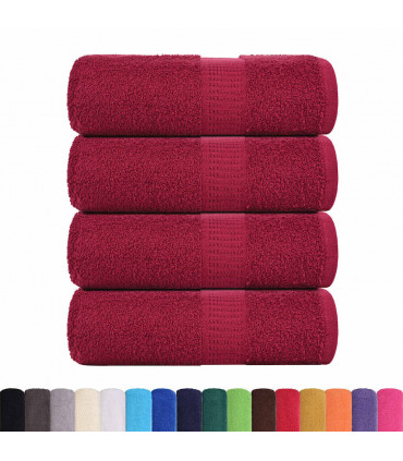 vidaXL Guest Towels 4 pcs Bordeaux 30x50 cm 360 gsm 100% Cotton