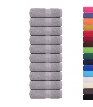 vidaXL Guest Towels 10 pcs Grey 30x50 cm 360 gsm 100% Cotton