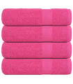 vidaXL Hand Towels 4 pcs Pink 50x100 cm 360 gsm 100% Cotton