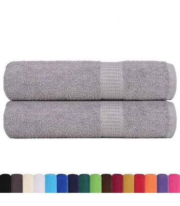 vidaXL Hand Towels 2 pcs Grey 50x100 cm 360 gsm 100% Cotton