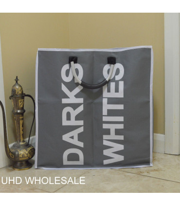 DOUBLE Laundry Bag with Metal Handles DARK GREY