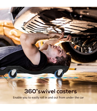 DURHAND Mechanic Vehicle Creeper Rolling Moulded Workshop Garage Assistance