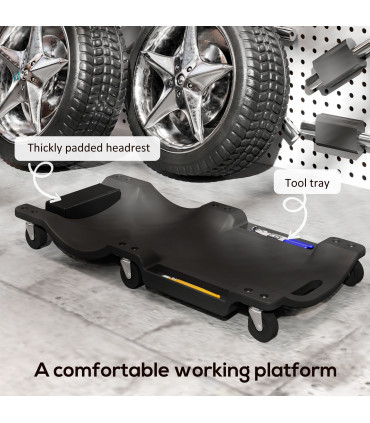 DURHAND Mechanic Vehicle Creeper Rolling Moulded Workshop Garage Assistance