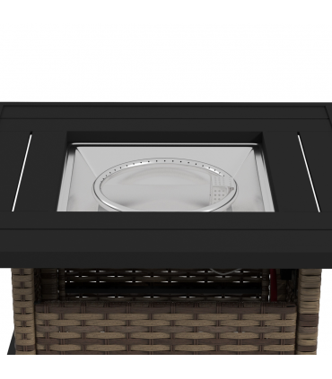 Outsunny 50,000 BTU Rattan Fire Pits for Garden, Propane Fire Pit Table, Brown