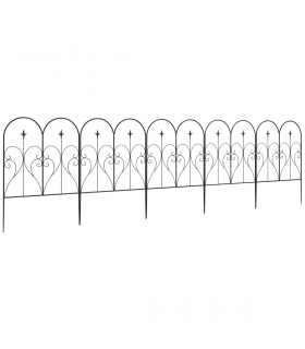 Outsunny 5PCs Decorative Garden Fencing 32in x 10ft Metal Border Edging
