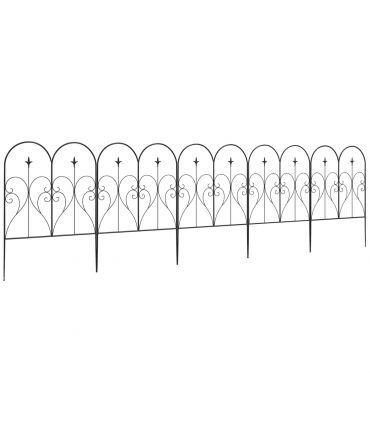 Outsunny 5PCs Decorative Garden Fencing 32in x 10ft Metal Border Edging