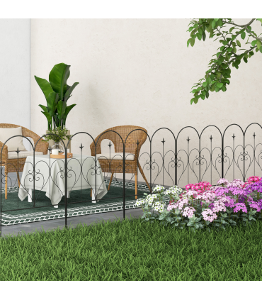 Outsunny 5PCs Decorative Garden Fencing 32in x 10ft Metal Border Edging
