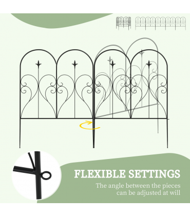Outsunny 5PCs Decorative Garden Fencing 32in x 10ft Metal Border Edging