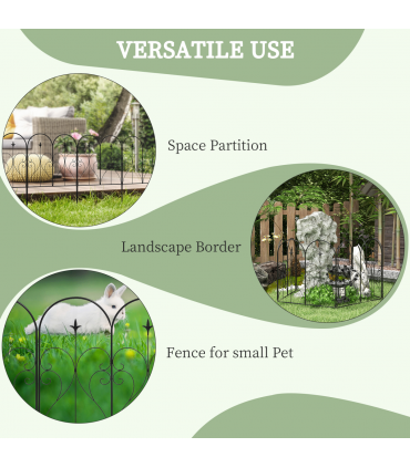 Outsunny 5PCs Decorative Garden Fencing 32in x 10ft Metal Border Edging