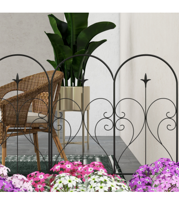 Outsunny 5PCs Decorative Garden Fencing 32in x 10ft Metal Border Edging