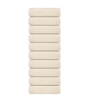 vidaXL Guest Towels 10 pcs Cream 30x50 cm 360 gsm 100% Cotton
