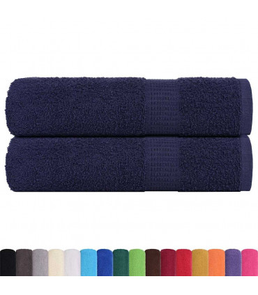 vidaXL Hand Towels 2 pcs Navy Blue 50x100 cm 360 gsm 100% Cotton