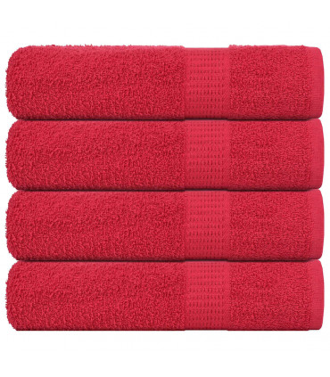 vidaXL Hand Towels 4 pcs Red 50x100 cm 360 gsm 100% Cotton