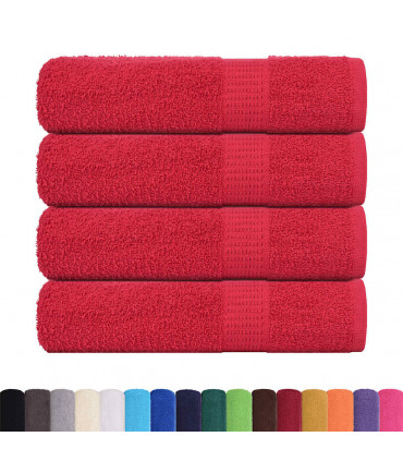 vidaXL Hand Towels 4 pcs Red 50x100 cm 360 gsm 100% Cotton