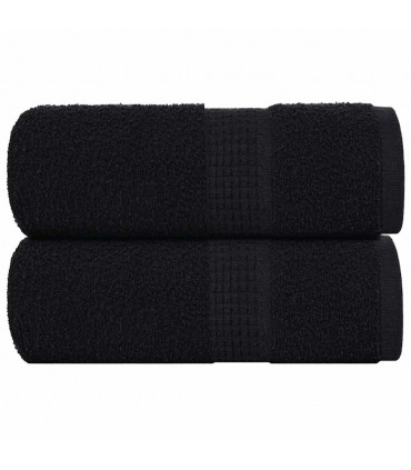 vidaXL Guest Towels 2 pcs Black 30x50 cm 360 gsm 100% Cotton